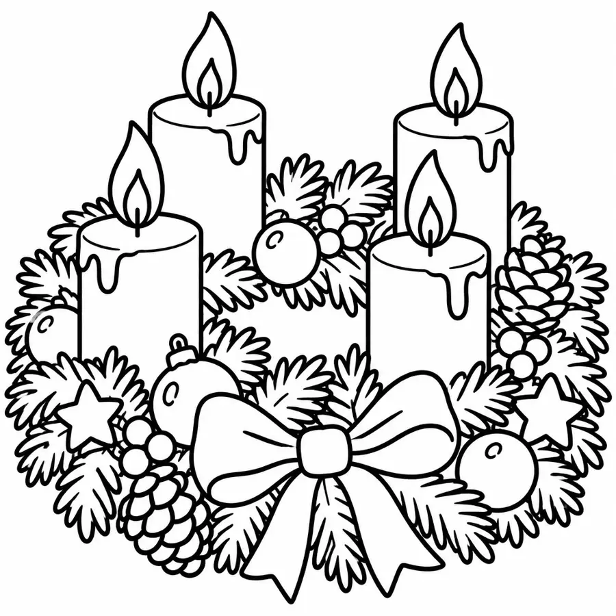Ausmalbild Adventskranz