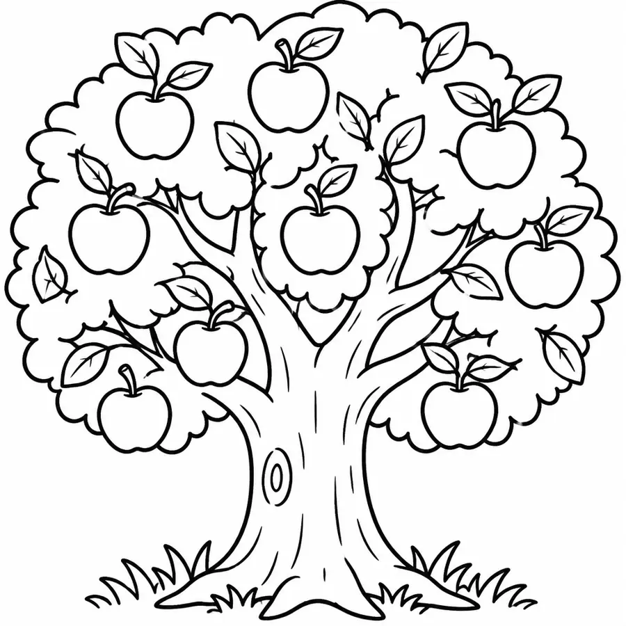 Ausmalbild Apfelbaum