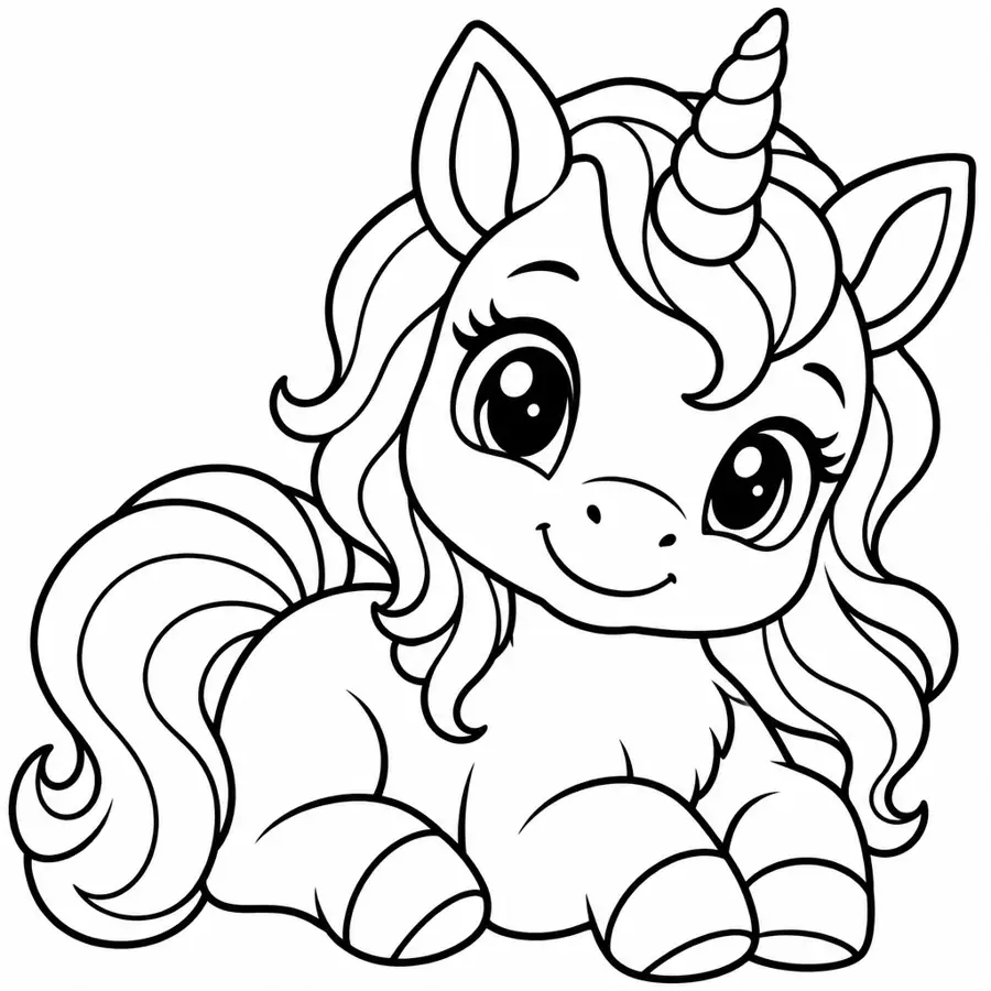 Ausmalbild Einhornbaby
