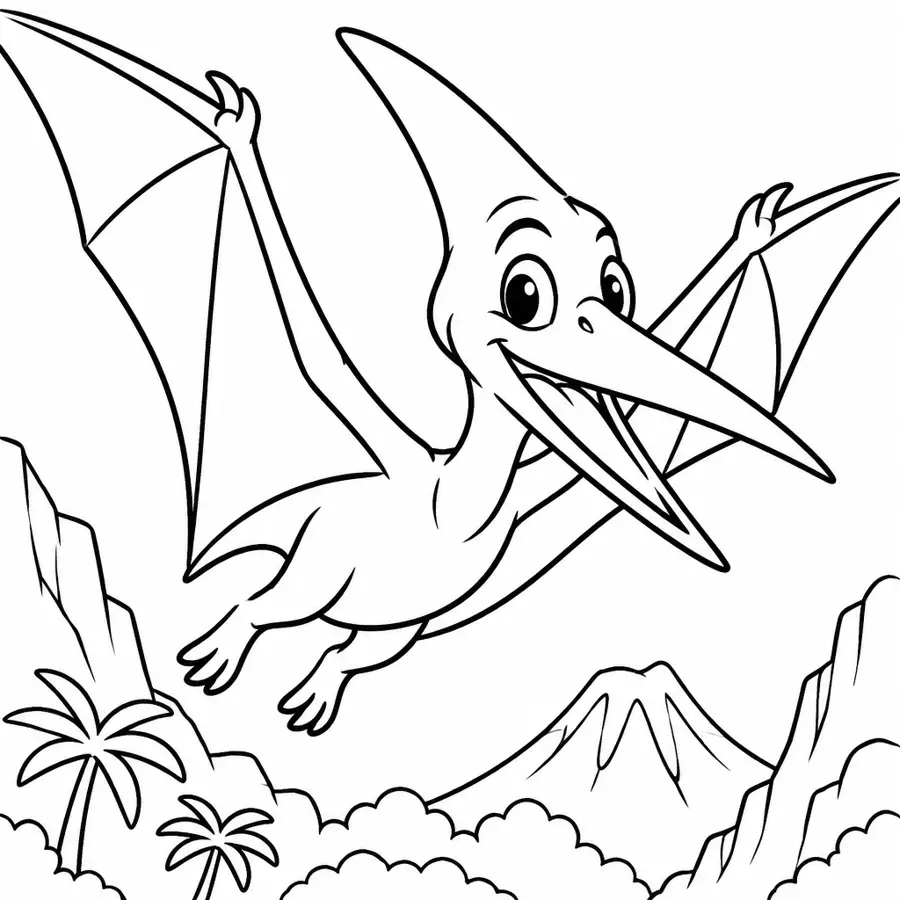 Ausmalbild Flugsaurier