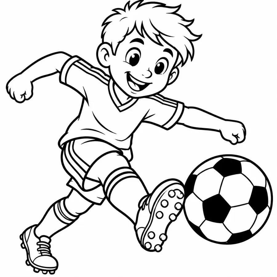 Ausmalbild Fußballer