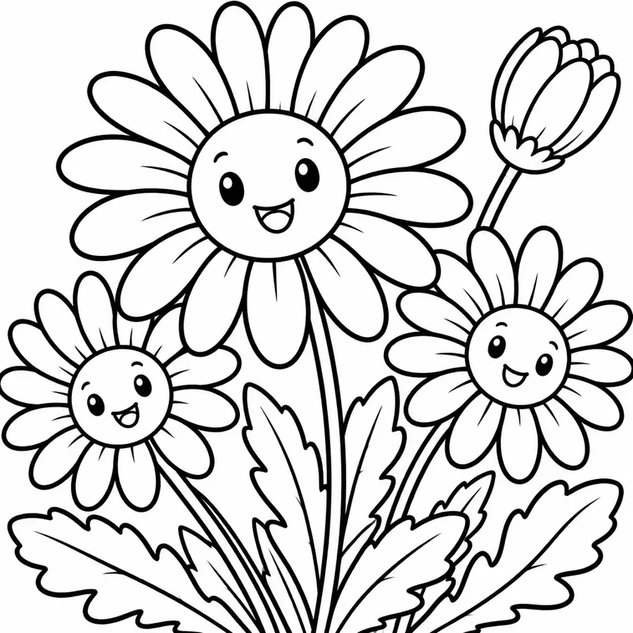 Ausmalbild Gänseblümchen