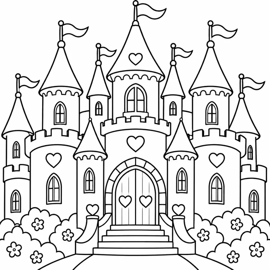 Ausmalbild Märchenschloss