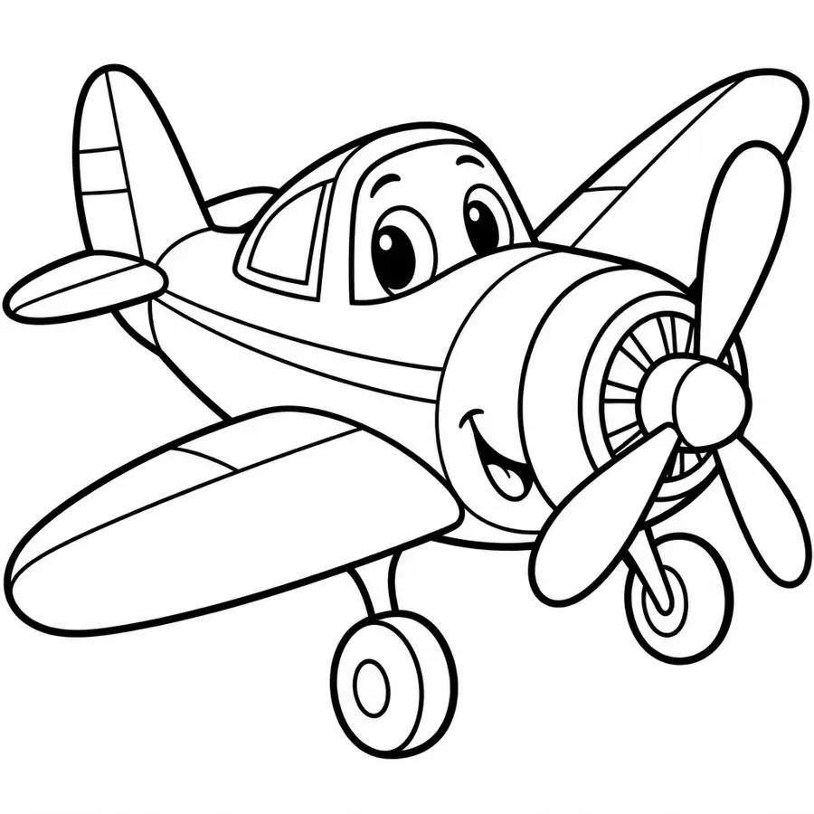 Ausmalbild Propellerflugzeug