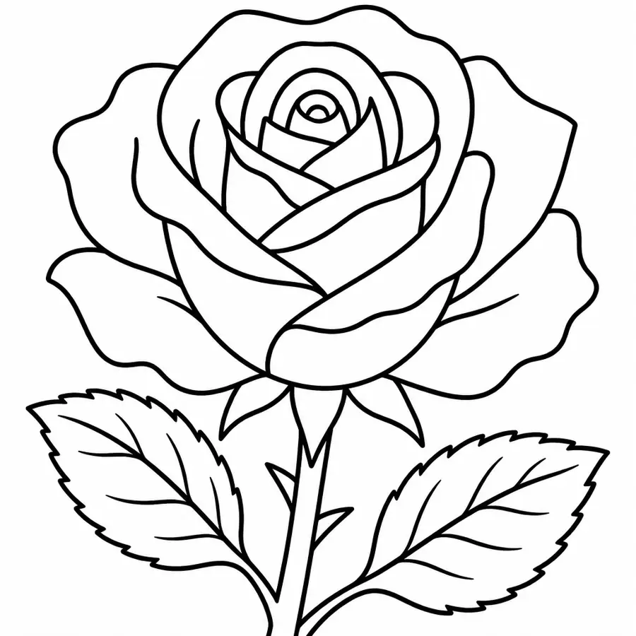 Ausmalbild Rose