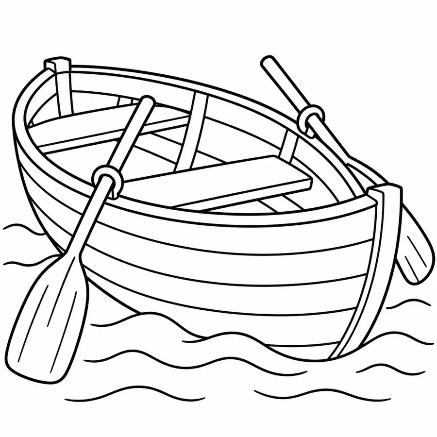 Ausmalbild Ruderboot