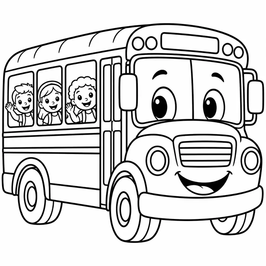 Ausmalbild Schulbus