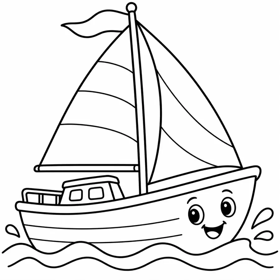 Ausmalbild Segelboot
