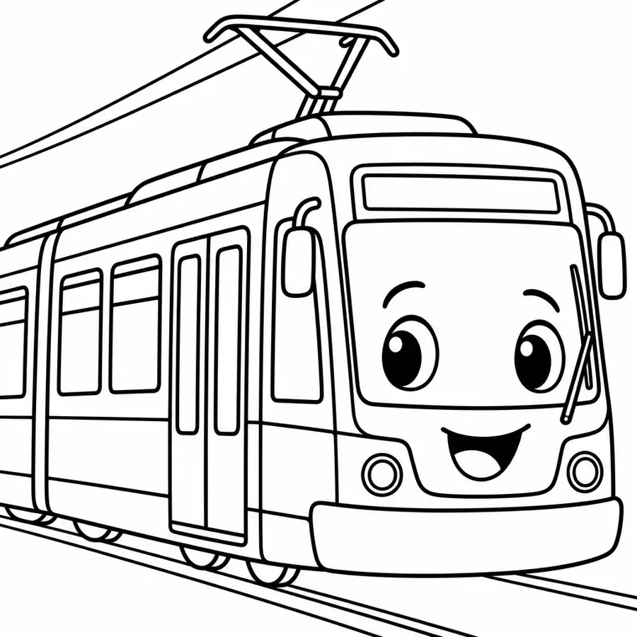 Ausmalbild Straßenbahn
