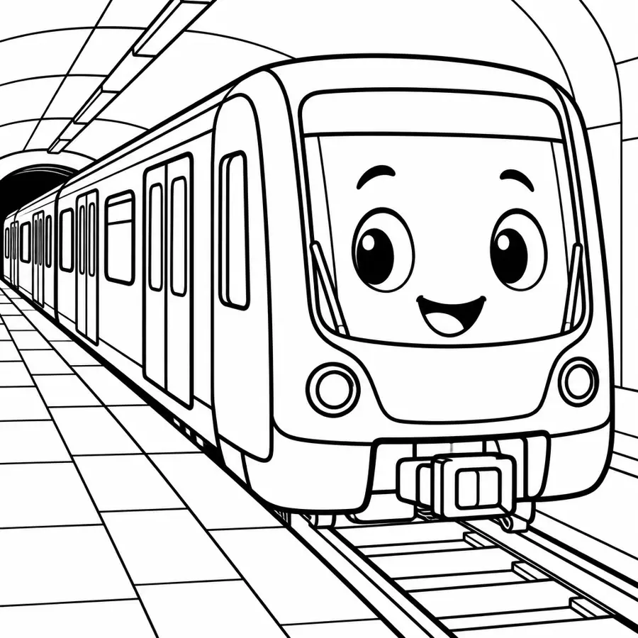 Ausmalbild U-Bahn