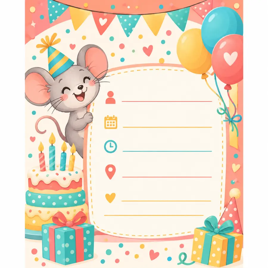 Einladungskarte: Kindergeburtstag